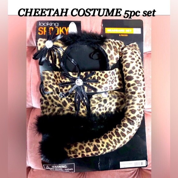 🎃 LOOKING SPOOKY 5pc cat Leopard/Cheetah Accessory set OS NWT cosplay - Picture 2 of 5